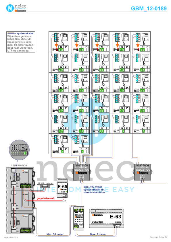 Foto van de BTicino intercom installatie Spoor 3 Blok G te Leidschendam met 52 woningen