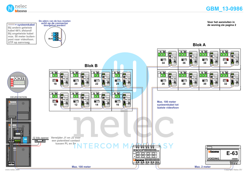 Project Maisbaai Middelburg 16 woningen BTicino intercom Foto van de BTicino intercom installatie Maisbaai te Middelburg 16 woningen