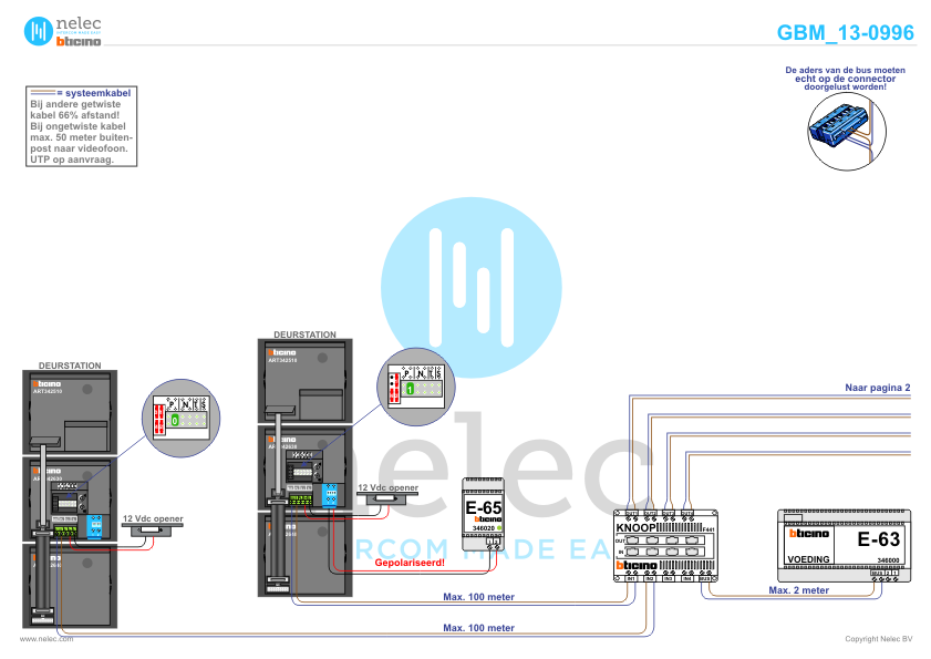 Project Generaal Swart Rijswijk met 32 woningen BTicino intercom Foto van de BTicino intercom installatie Generaal Swart te Rijswijk met 32 woningen