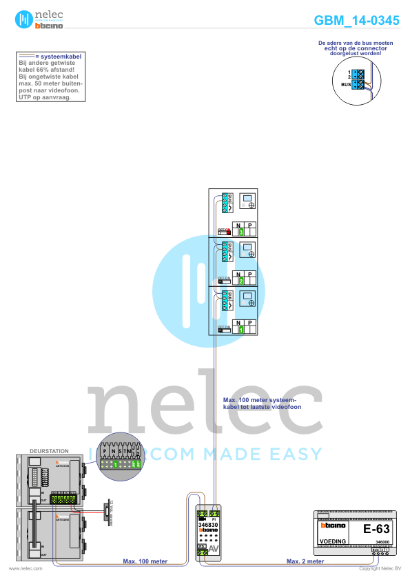 Project Ginneke Breda met 3 woningen BTicino intercom Foto van de BTicino intercom installatie Ginneke te Breda met 3 woningen