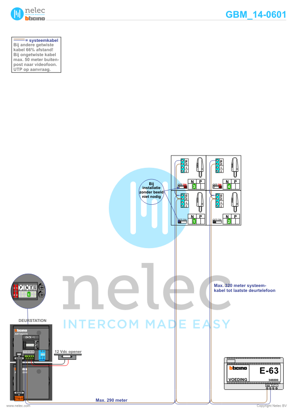 Foto van de BTicino intercom installatie Da Costakade te Amsterdam met 3 x 3 woningen