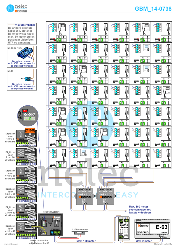 Foto van de BTicino intercom installatie Jozef Orelio te Schiedam met 42 woningen