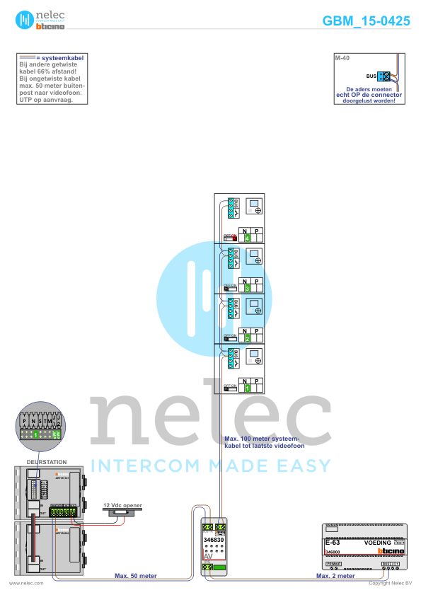 Project Marsman Weesp met 2x 4 woningen BTicino intercom Foto van de BTicino intercom installatie Marsman te Weesp met 2x 4 woningen