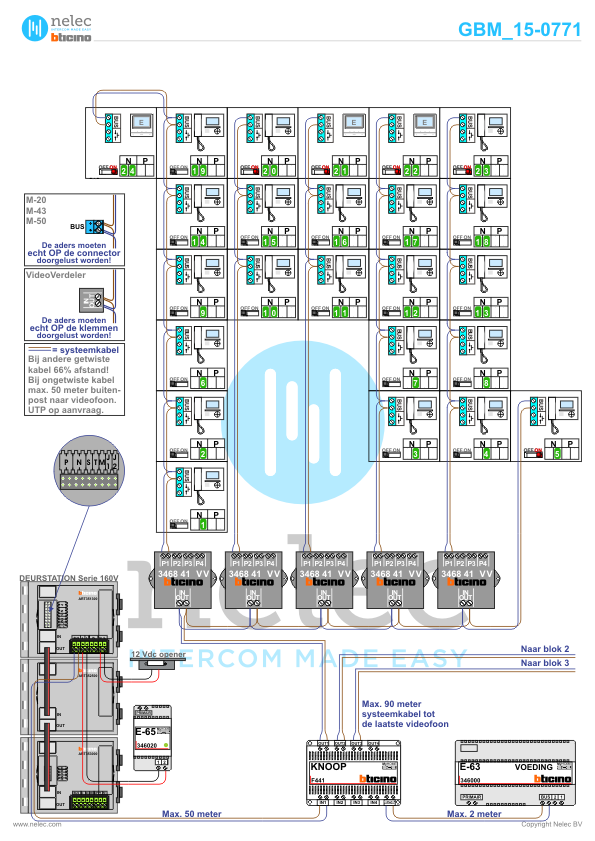 Foto van de BTicino intercom installatie Heiligharn ingang B te Den Helder met 79 woningen