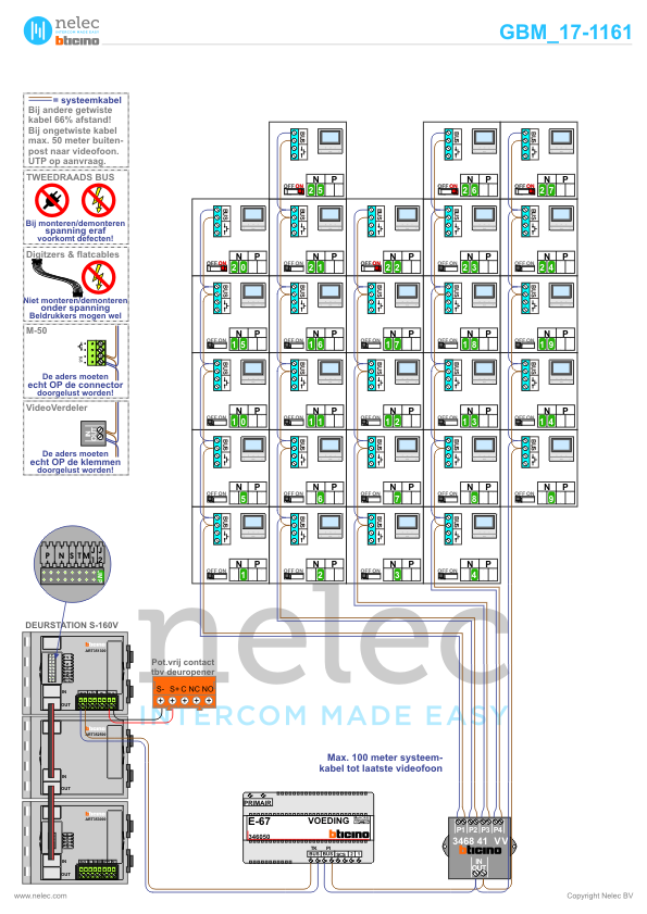 Foto van de BTicino intercom installatie bij De Harmonie Fase 1 te Alphen a/d  Rijn met 110 woningen
