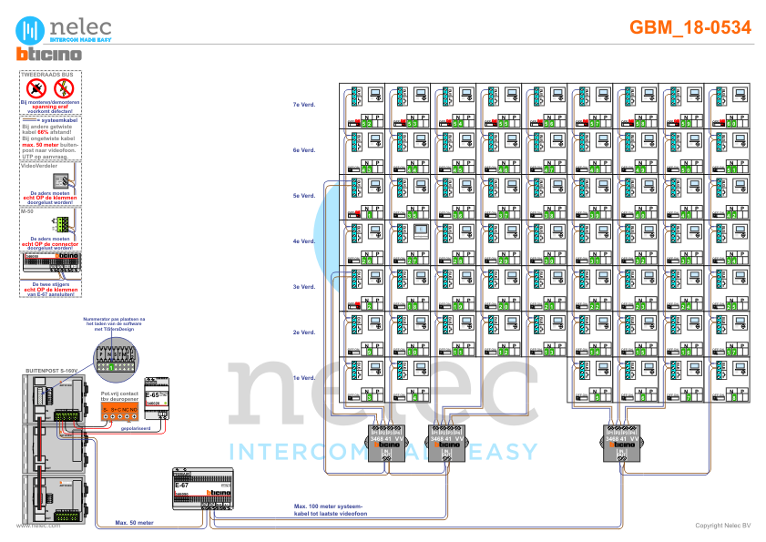 Foto van de BTicino intercom installatie Golfstroom A - De Garst te Den Helder met 60 woningen