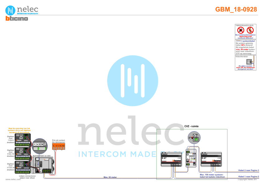 Foto van de BTicino intercom installatie De Klokstee Wilderink te Hengelo met 20 woningen