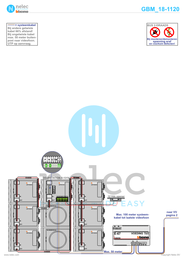Foto van de BTicino intercom installatie DockVier te Dokkum met 23 woningen