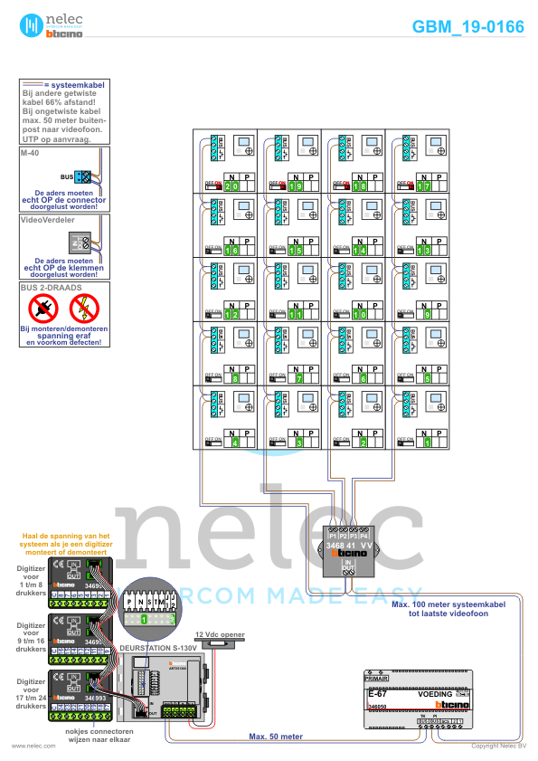 Project Parc Claudius Blok B Vlaardingen met 20 woningen BTicino intercom Foto van de BTicino intercom installatie Parc Claudius Blok B te Vlaardingen met 20 woningen