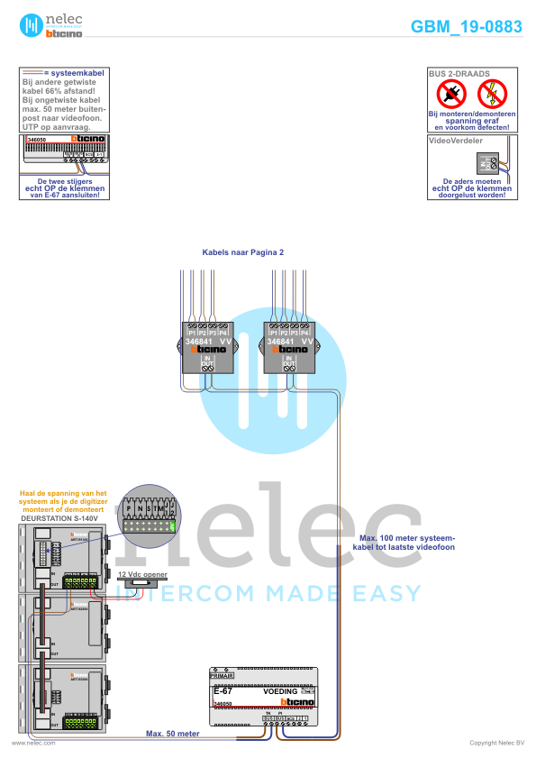 Project Boulevard Heuvelink Arnhem met 30 woningen BTicino intercom Foto van de BTicino intercom installatie Boulevard Heuvelink te Arnhem met 30 woningen