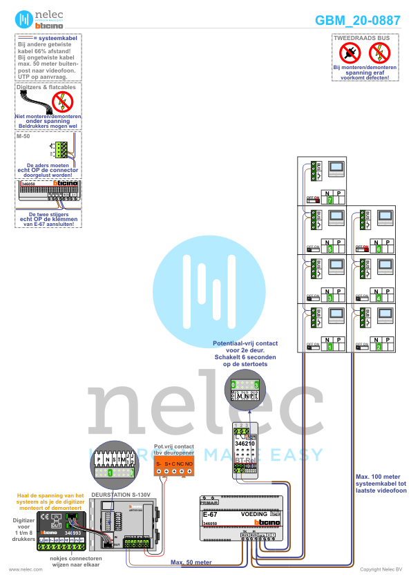 Foto van de BTicino intercom installatie bij De Skulper te Akersloot met 7 woningen