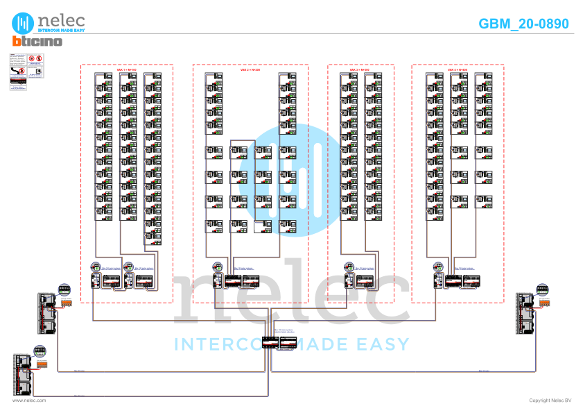 Project De Baak te Amsterdam met 116 woningen met BTicino intercom Foto van de BTicino intercom installatie bij De Baak te Amsterdam met 116 woningen