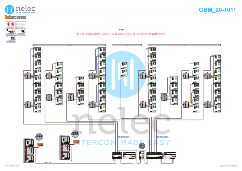 Foto van de BTicino intercom installatie bij Weezenlanden Noord te Zwolle met 58 woningen