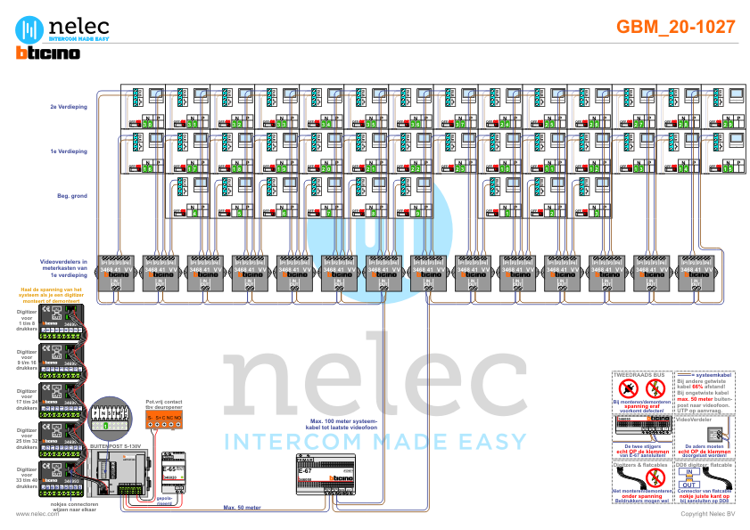 Project Lieven De Key Blok Dudok te Hilversum met 37 woningen BTicino videofoons Foto van de BTicino deurvideo Lieven De Key Blok Dudok te Hilversum met 37 woningen