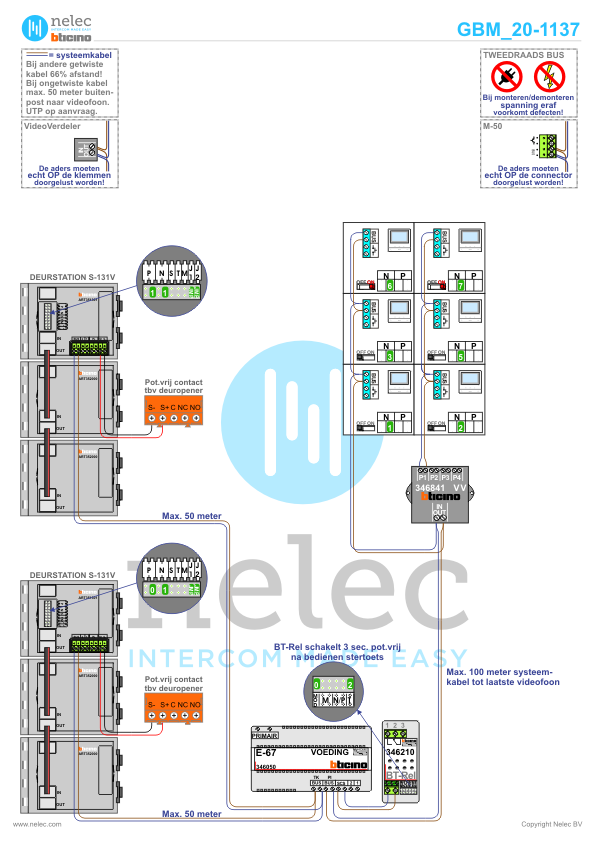 Foto van de BTicino intercom installatie bij d' Orangerie te Laren met 6 woningen