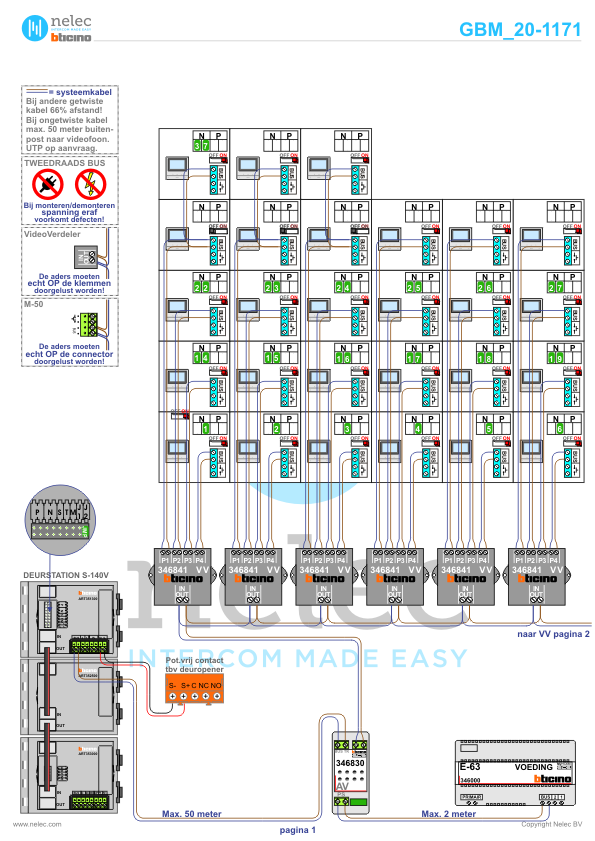 Foto van de BTicino deurvideo Laan van Wateringse Veld te Den Haag met 79 woningen