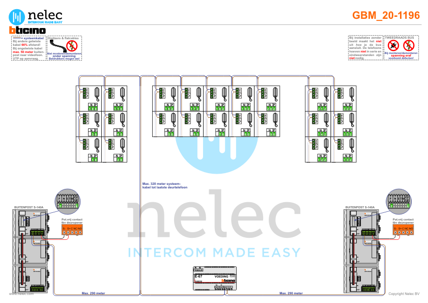 Foto van de BTicino intercom installatie bij Karel Doormanplein te Hillegom met 22 woningen