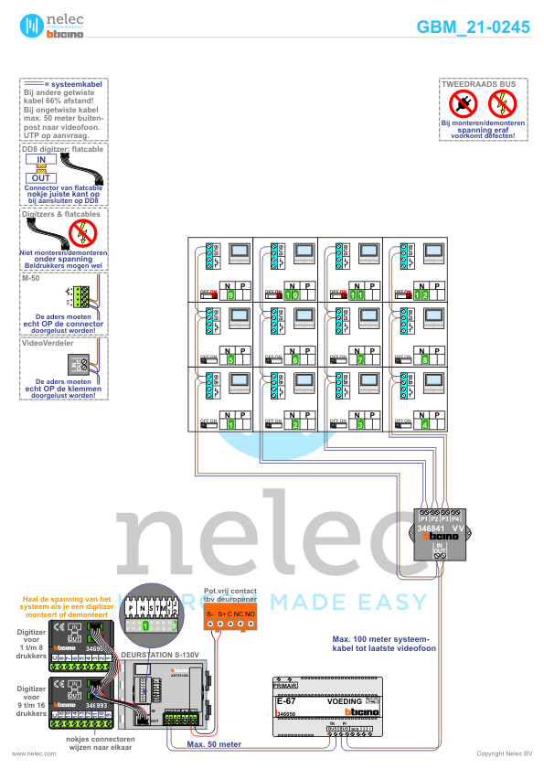 Foto van de BTicino deurvideo Poldermolendreef te Gouda met 7 x 12 woningen