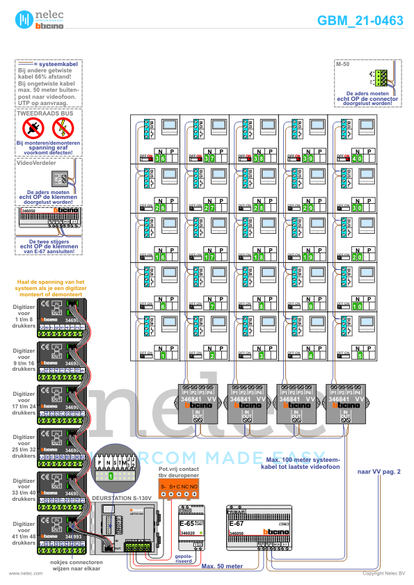 Project VvE Eustatius te Utrecht met 45 woningen BTicino videofoons Foto van de BTicino deurvideo VvE Eustatius te Utrecht met 45 woningen