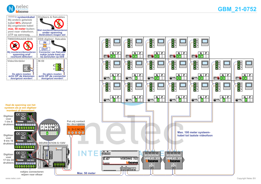 Project Kerkstraat te Soest met 27 woningen met BTicino intercom Foto van de BTicino intercom installatie bij Kerkstraat te Soest met 27 woningen
