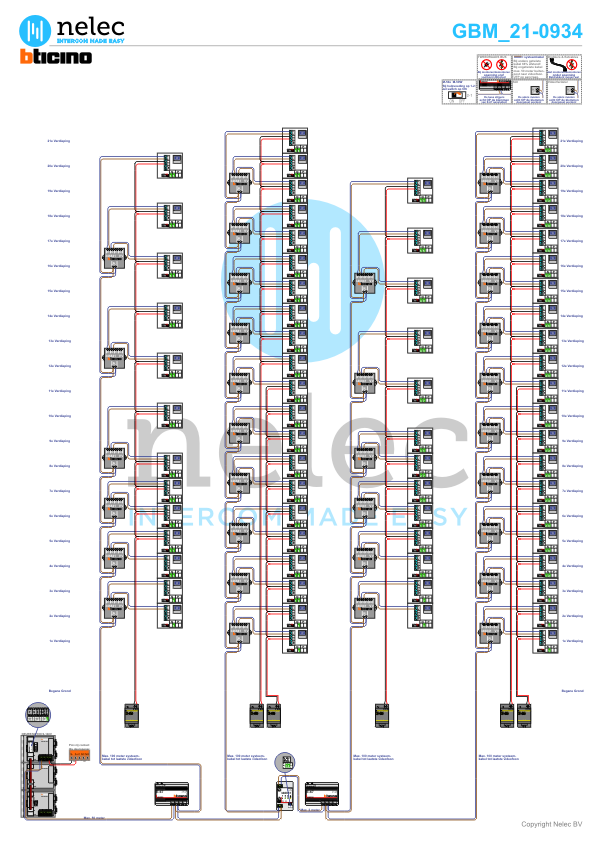 Project Havana te Almere met 68 woningen met BTicino intercom Foto van de BTicino intercom installatie bij Havana te Almere met 68 woningen