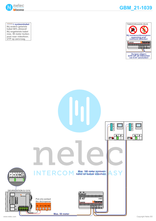 Foto van de BTicino intercom installatie bij Noorderboulevard te Rotterdam met 18 woningen