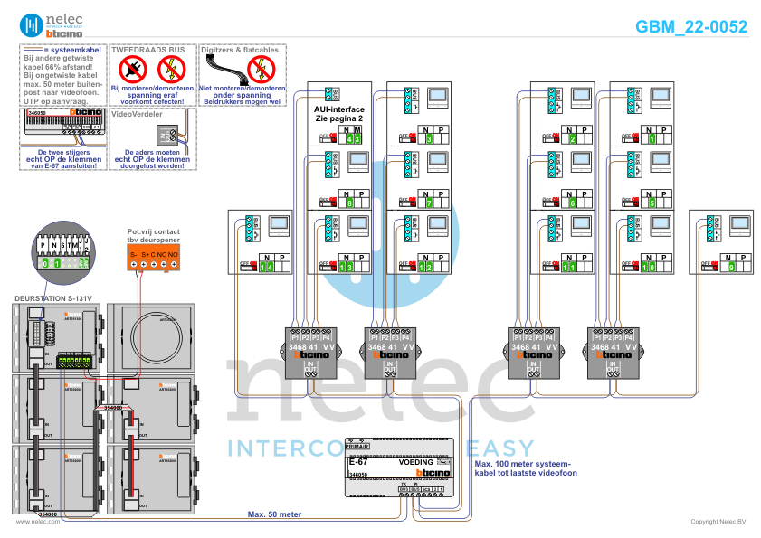 Project De Haas te Liessel met 14 woningen met BTicino intercom Foto van de BTicino intercom installatie bij De Haas te Liessel met 14 woningen