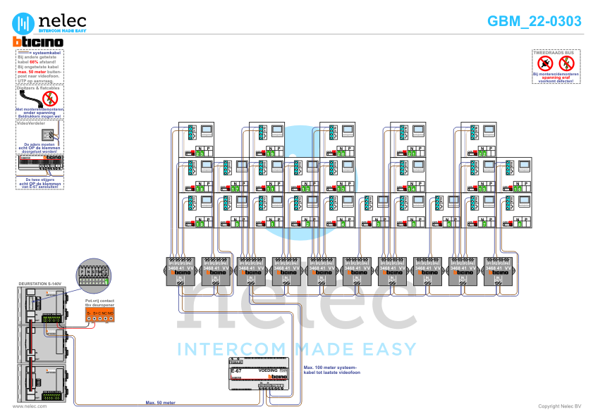 Project Centrumplan Blok 2 te Vught met 23 woningen met BTicino intercom Foto van de BTicino intercom installatie bij Centrumplan Blok 2 te Vught met 23 woningen