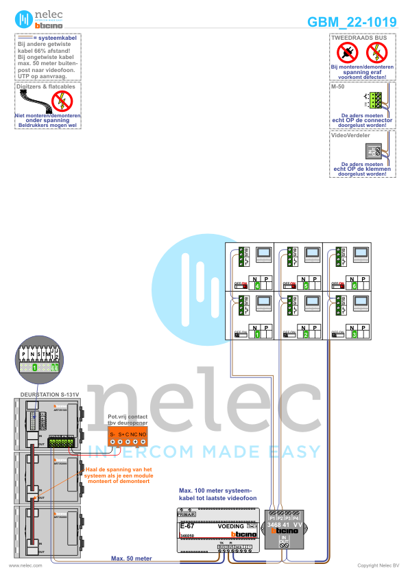 Project Heelblad te Leiderdorp met 6 woningen met BTicino intercom Foto van de BTicino intercom installatie bij Heelblad te Leiderdorp met 6 woningen