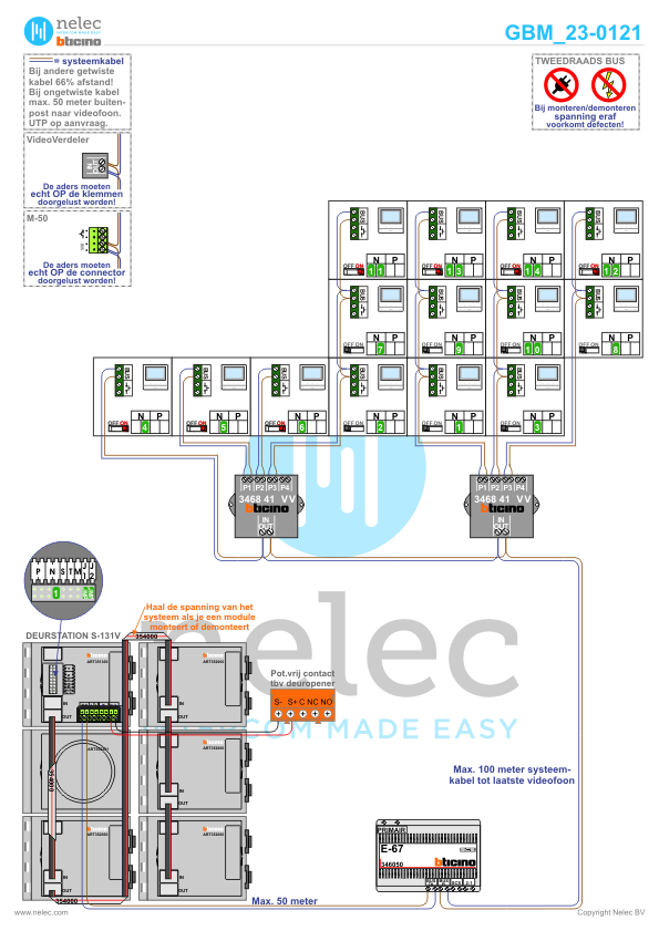 Foto van de BTicino intercom installatie bij Transformatie kerk te Nieuwkoop met 14 woningen