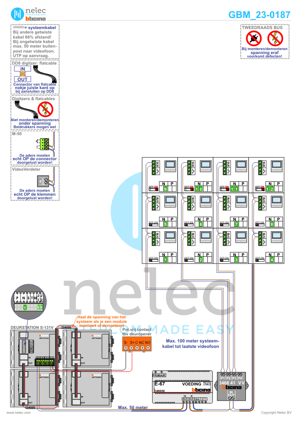 Foto van de BTicino intercom installatie bij IJsselmeerstraat te Den Helder met 24 woningen