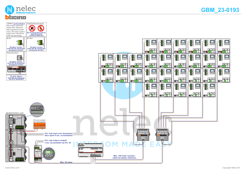 Project Paardenmarkt Blok B te Emmeloord met 29 woningen met BTicino intercom Foto van de BTicino intercom installatie bij Paardenmarkt Blok B te Emmeloord met 29 woningen