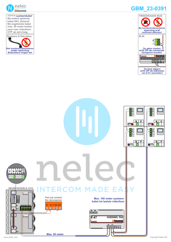 Foto van de BTicino intercom installatie bij Bessemerstraat te Amsterdam met 5 woningen