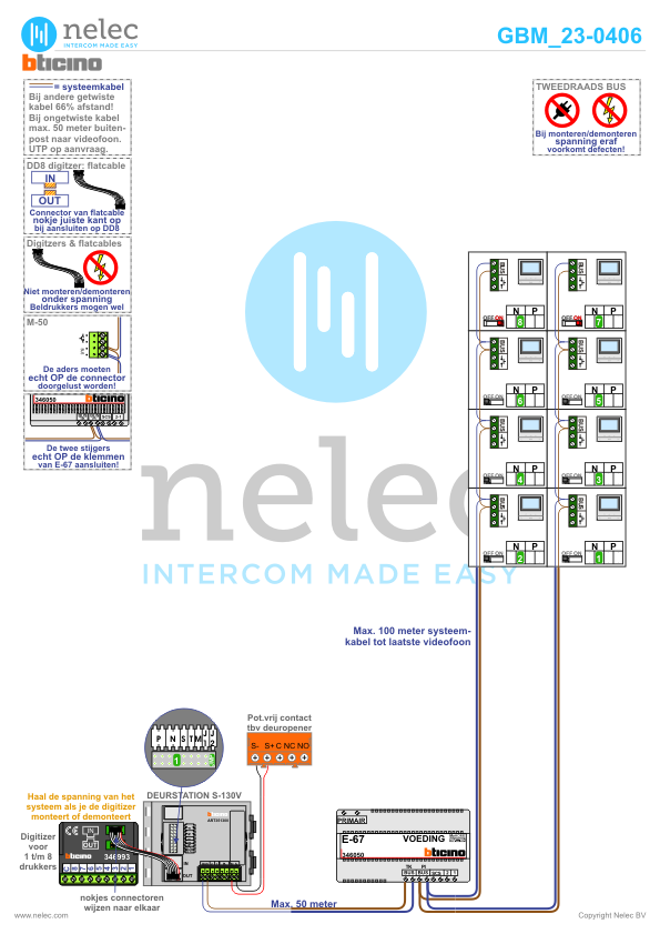 Project Industrieweg 88 t/m 134 te Terborg met 24 woningen BTicino videofoons Foto van de BTicino deurvideo Industrieweg 88 t/m 134 te Terborg met 24 woningen