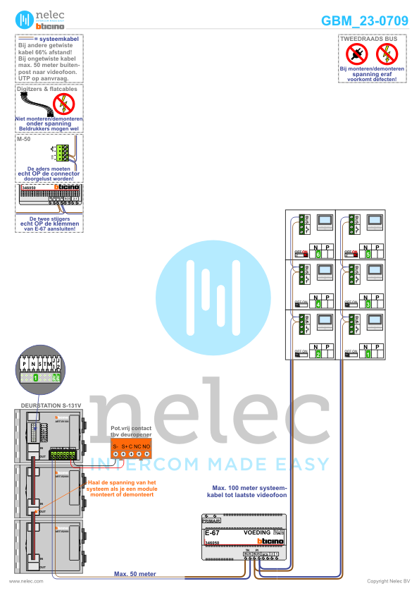 Foto van de BTicino intercom installatie bij Drienerweg te Enschede met 6 woningen