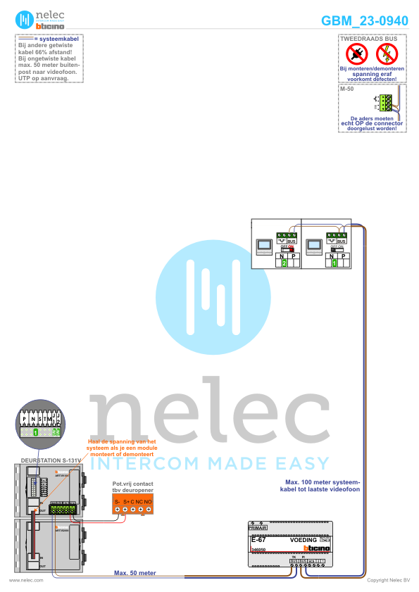 Foto van de BTicino intercom installatie bij Beltrumseweg - Dagbesteding te Eibergen met 2 woningen